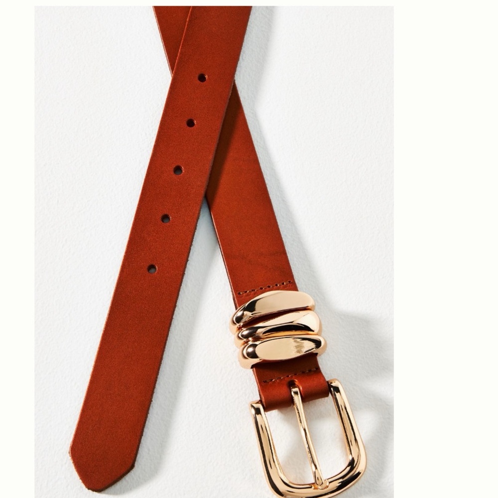 NWT Anthropologie Structured Keeper Leather Belt - Picture 3 of 7
